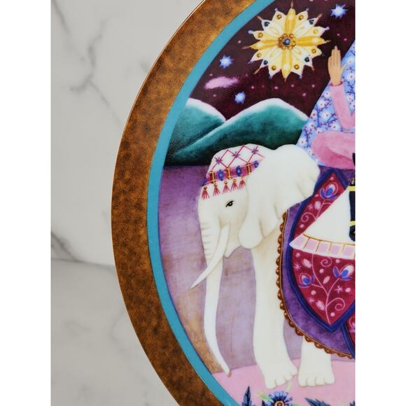 Hedi Keller Nativity Three Magic King 9 1/2" Decor Plate 1982 Porcelain German - Picture 5 of 12